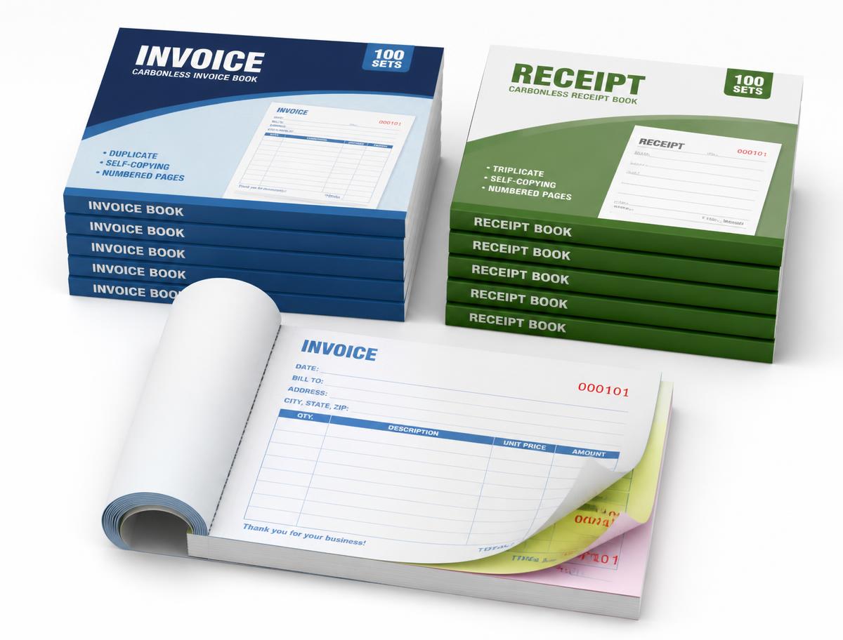Invoice & Receipt Books printed by Grafopress in Limassol